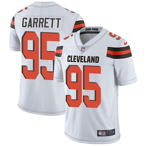 Nike Browns #95 Myles Garrett White Men's Stitched NFL Vapor Untouchable Limited Jersey - Click Image to Close